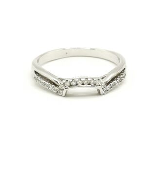 Stacking Ring Jacket  / Bracket in White Sapphire Sterling Silver Size 8 🆕